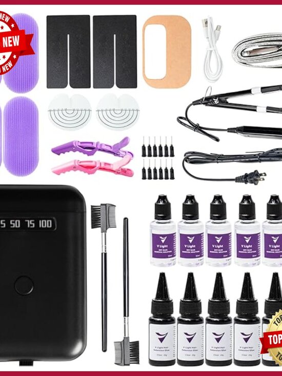 Portable LED Hair Extension Machine Kit with 6 Beads, Travel-Friendly main image 6